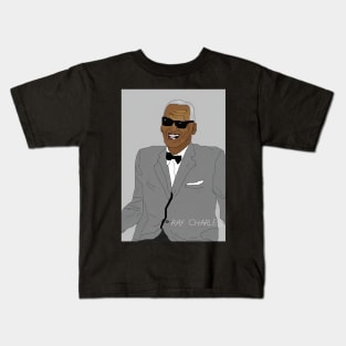 Ray Charles Drawn in MS Dos paint Kids T-Shirt